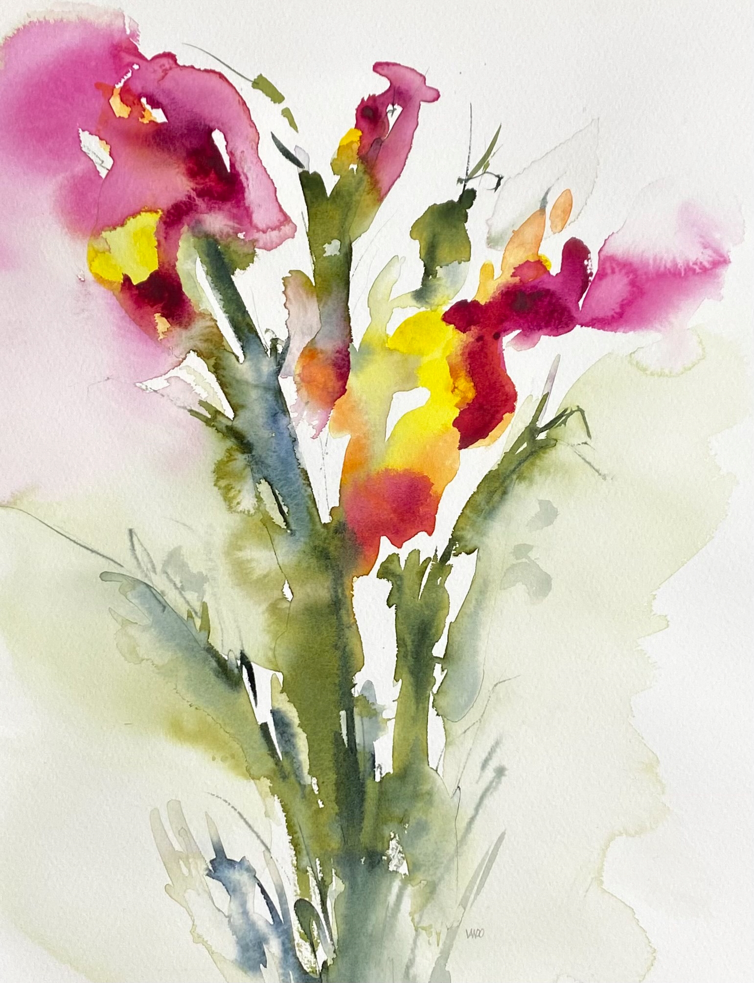 abstract watercolor florals vando