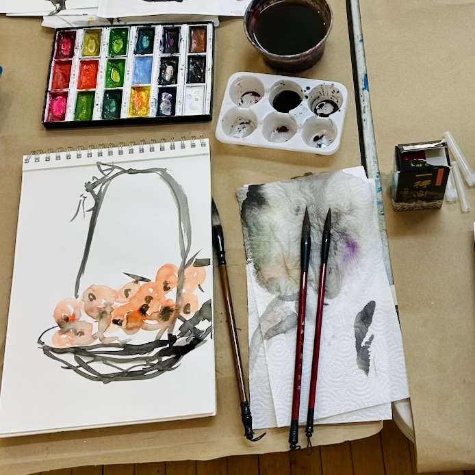 Oksana watercolor ink class