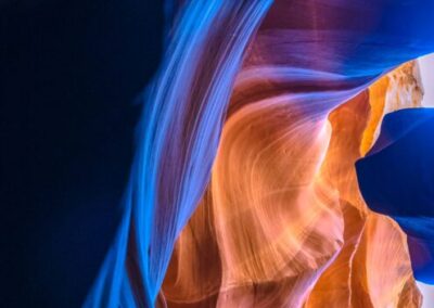 Antelope Canyon 1 (Streaks of blue and yellow light)